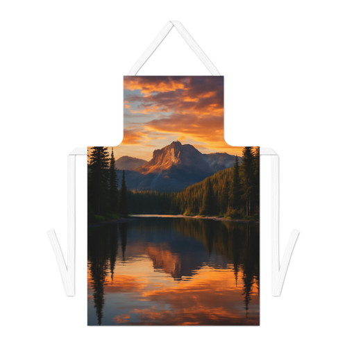 Serene Lake Reflection - Adult Apron (AOP)