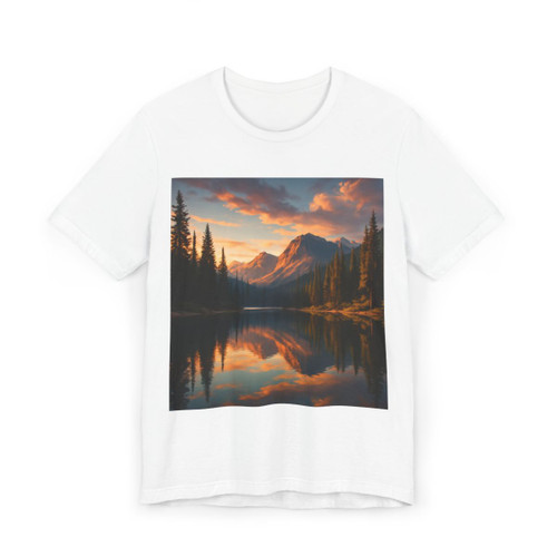 Serene Lake Reflection - Unisex Jersey T-Shirt