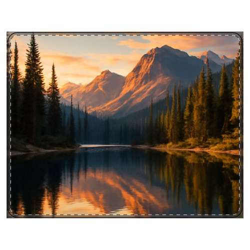 Serene Lake Reflection - PU Leather Mouse Mat