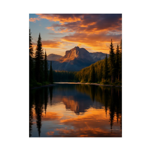 Serene Lake Reflection - Rolled Posters