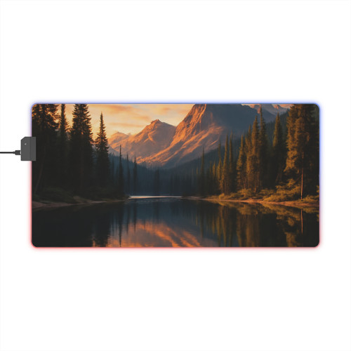 Serene Lake Reflection - LED Gaming Mouse Pad