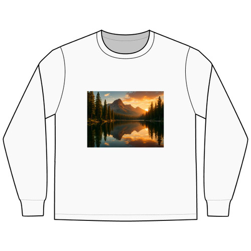 Serene Lake Reflection - Men's Long Sleeve Tee