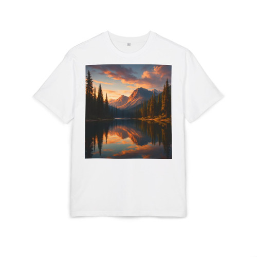 Serene Lake Reflection - Unisex Heavy Oversize Tee