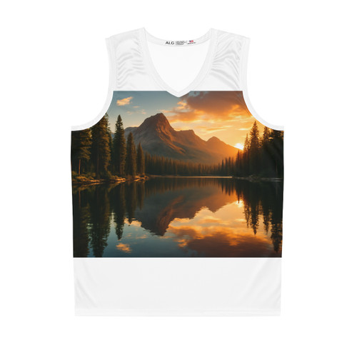 Serene Lake Reflection - Basketball Jersey (AOP)