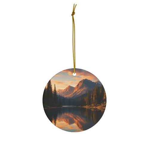 Serene Lake Reflection - Ceramic Ornament, 1-Pack