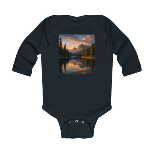 Serene Lake Reflection - Infant Long Sleeve Bodysuit