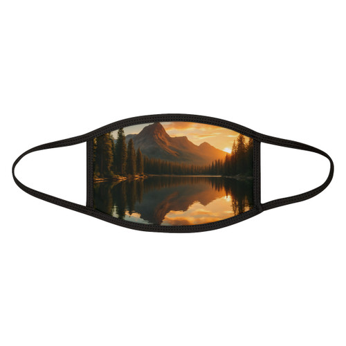 Serene Lake Reflection - Mixed-Fabric Face Mask