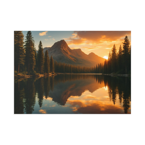 Serene Lake Reflection - Fine Art Postcards