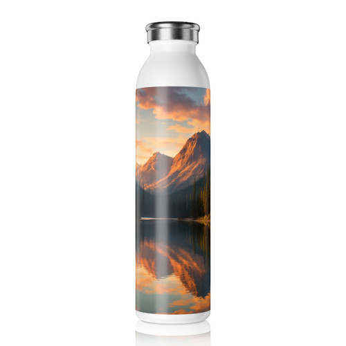 Serene Lake Reflection - Slim Water Bottle