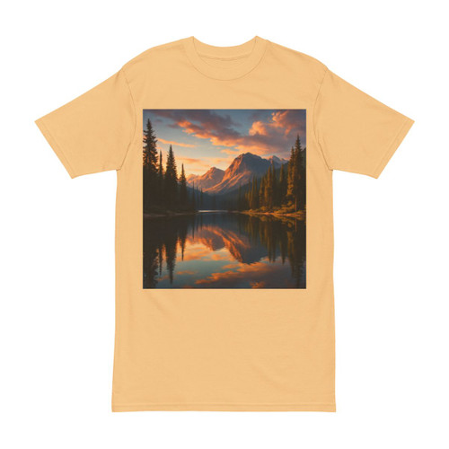 Serene Lake Reflection - Men's Heavyweight Tee
