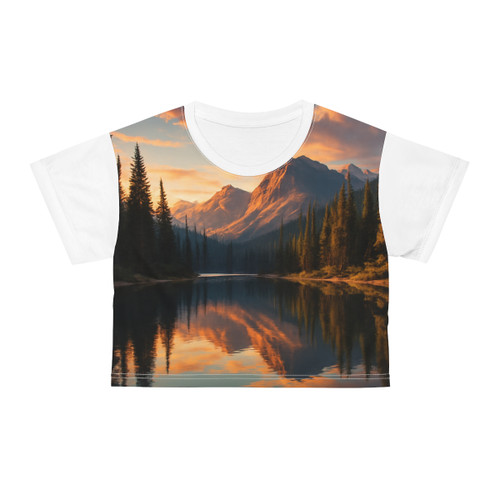 Serene Lake Reflection - Crop Tee (AOP)