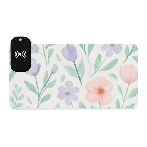 Botanical Whimsy - LED Gaming Mouse Pad, Wireless Charging