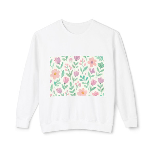 Botanical Whimsy - Unisex Lightweight Crewneck Sweatshirt