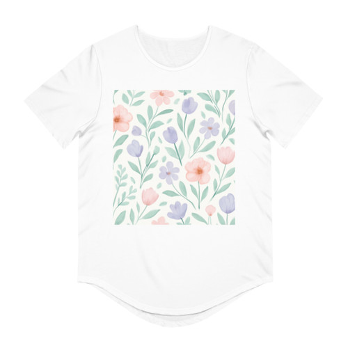 Botanical Whimsy - Men's Jersey Curved Hem Tee
