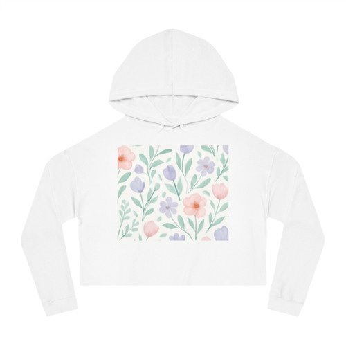 Botanical Whimsy - Women’s Cropped Hooded Sweatshirt