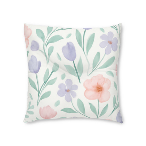 Botanical Whimsy - Tufted Floor Pillow, Square