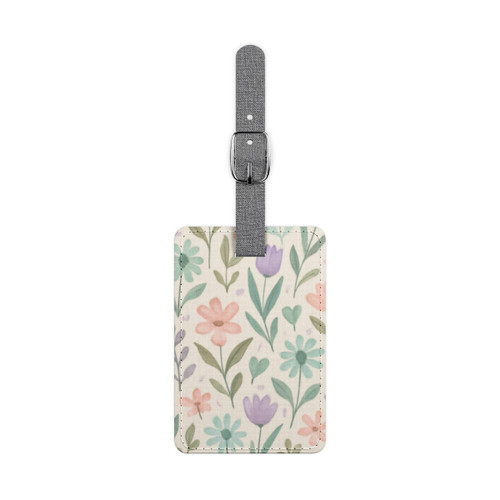 Botanical Whimsy - Saffiano Polyester Luggage Tag, Rectangle