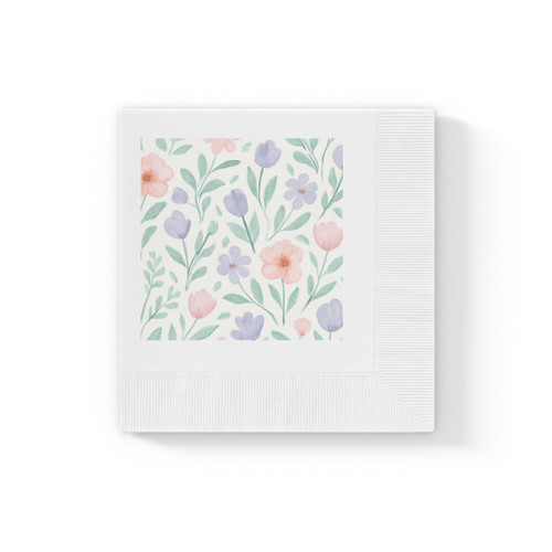 Botanical Whimsy - White Coined Napkins