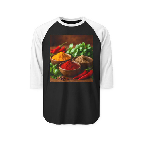 Savory Spice Symphony - Unisex Three-Quarter Sleeve Raglan Shirt