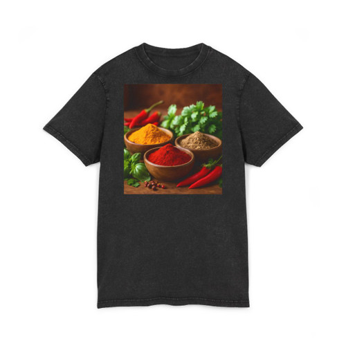 Savory Spice Symphony - Acid Washed Round Neck Tee