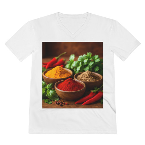 Savory Spice Symphony - Men's Lightweight V-Neck Tee
