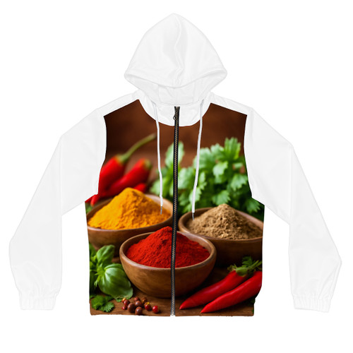 Savory Spice Symphony - Women’s Full-Zip Hoodie (AOP) Savory Spice Symphony - Women’s Full-Zip Hoodie (AOP)