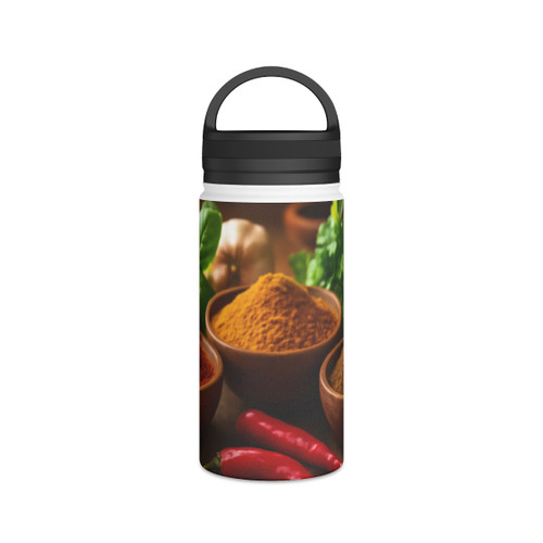 Savory Spice Symphony - Stainless Steel Water Bottle, Handle Lid