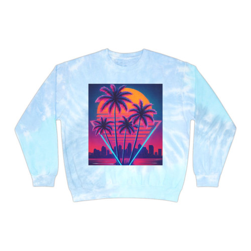 Neon Miami Nights - Unisex Tie-Dye Sweatshirt