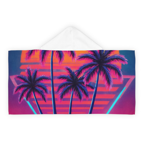 Neon Miami Nights - Youth Hooded Towel