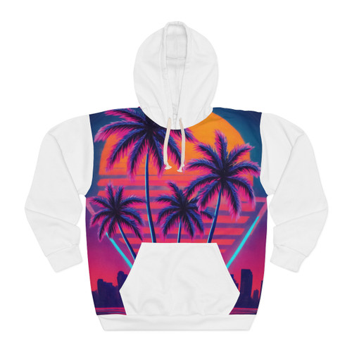 Neon Miami Nights - Unisex Pullover Hoodie (AOP)