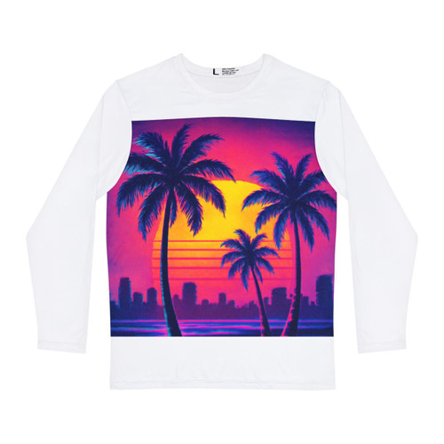 Neon Miami Nights - Men's Long Sleeve Shirt (AOP)
