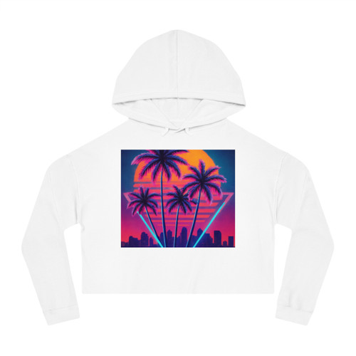 Neon Miami Nights - Women’s Cropped Hooded Sweatshirt