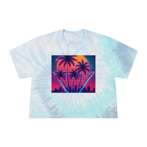 Neon Miami Nights - Women's Tie-Dye Crop Tee