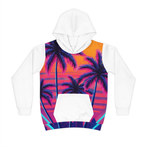 Neon Miami Nights - Children's Hoodie (AOP)