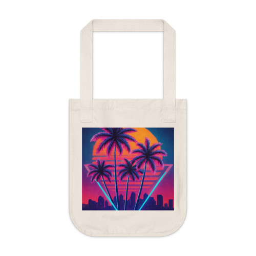 Neon Miami Nights - Organic Canvas Tote Bag