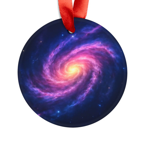 Galactic Whirlwind Dance - Acrylic Ornament with Ribbon