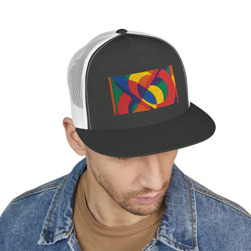 Dynamic Spectrum - 5 Panel Trucker Cap (Embroidery)