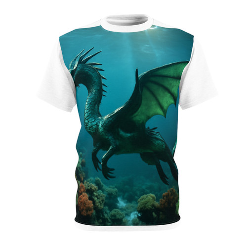 Emerald Depths Wyrm - Unisex Cut & Sew Tee (AOP)