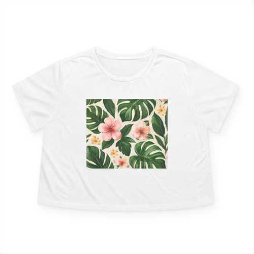 Botanical Bliss Retreat - Women's Flowy Cropped Tee