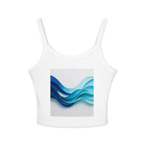 Fractal Wave Harmony - Women's Spaghetti Strap Tank Top