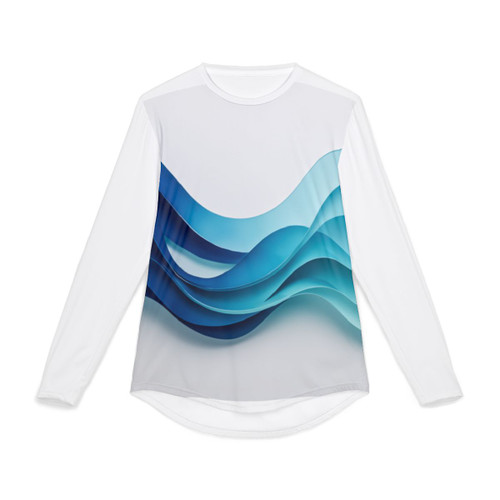 Fractal Wave Harmony - Men's UV Protection Long Sleeve Shirt (AOP)