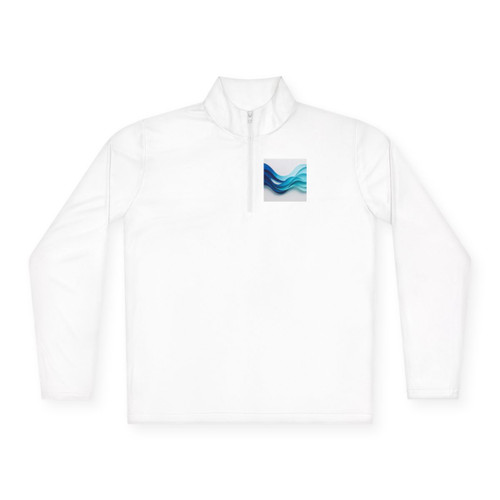 Fractal Wave Harmony - Unisex Quarter-Zip Pullover