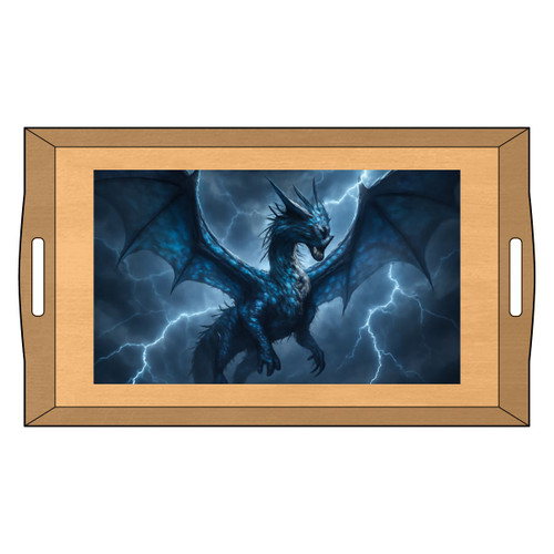 Ethereal Storm Dragon - Bamboo Serving Tray (Engraving)