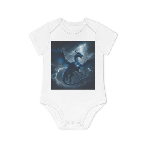 Ethereal Storm Dragon - Baby Organic Short Sleeve Bodysuit