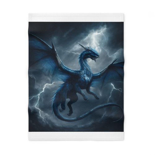 Ethereal Storm Dragon - Soft Fleece Baby Blanket