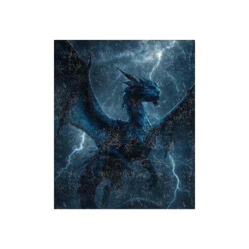 Ethereal Storm Dragon - Crushed Velvet Blanket