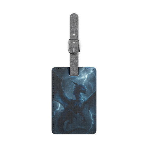 Ethereal Storm Dragon - Saffiano Polyester Luggage Tag, Rectangle