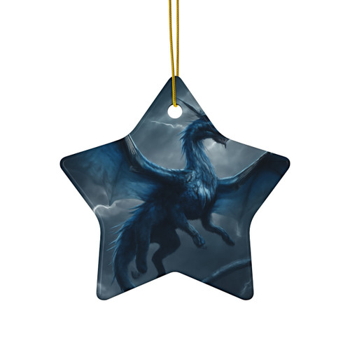 Ethereal Storm Dragon - Ceramic Ornament, 4 Shapes