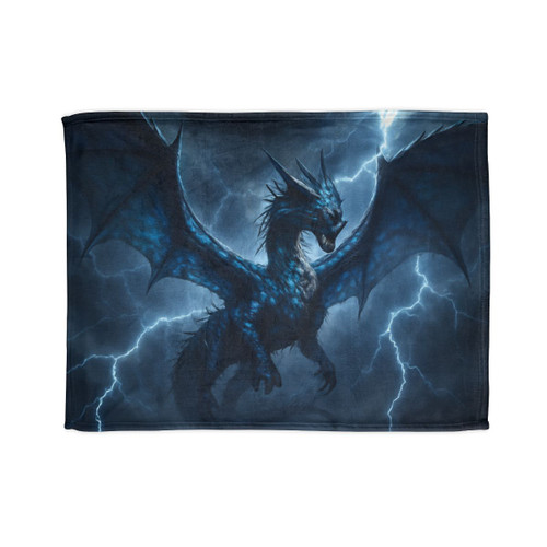 Ethereal Storm Dragon - Soft Polyester Blanket