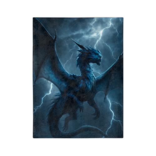 Ethereal Storm Dragon - Velveteen Microfiber Blanket